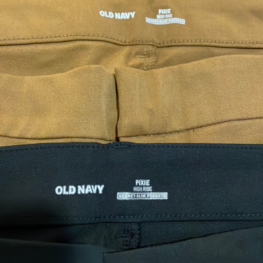 Old Navy Pixie High Rise Pants Size 20 Tan/Black